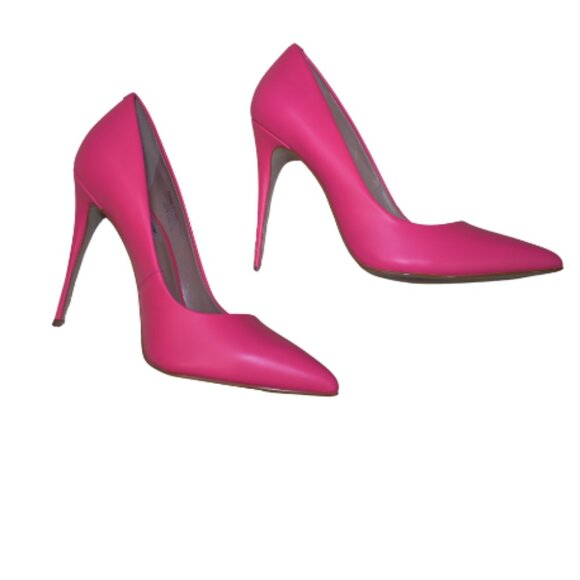 Steve Madden Hot Pink Stiletto Pumps Size 8.5 Pointy Toe High Heels Barbiecore - Picture 1 of 10